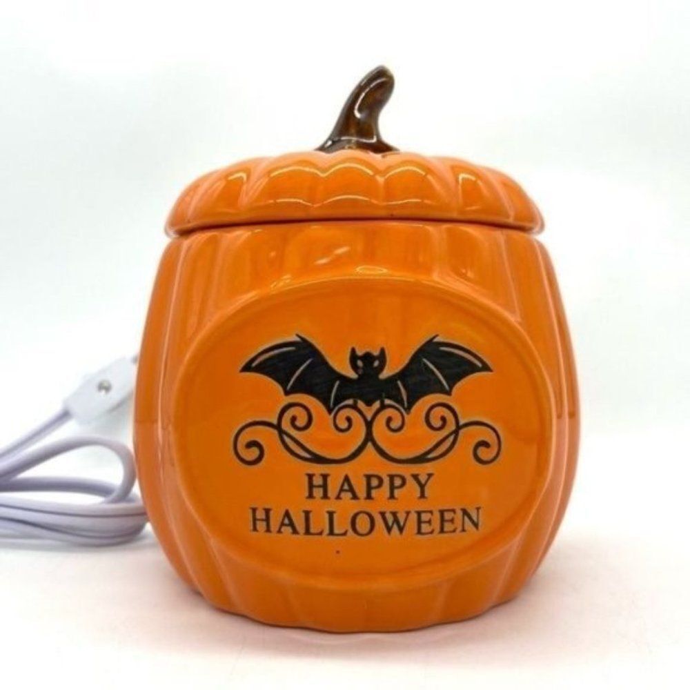 Halloween Pumpkin Wax Warmer Black Bat Ceramic